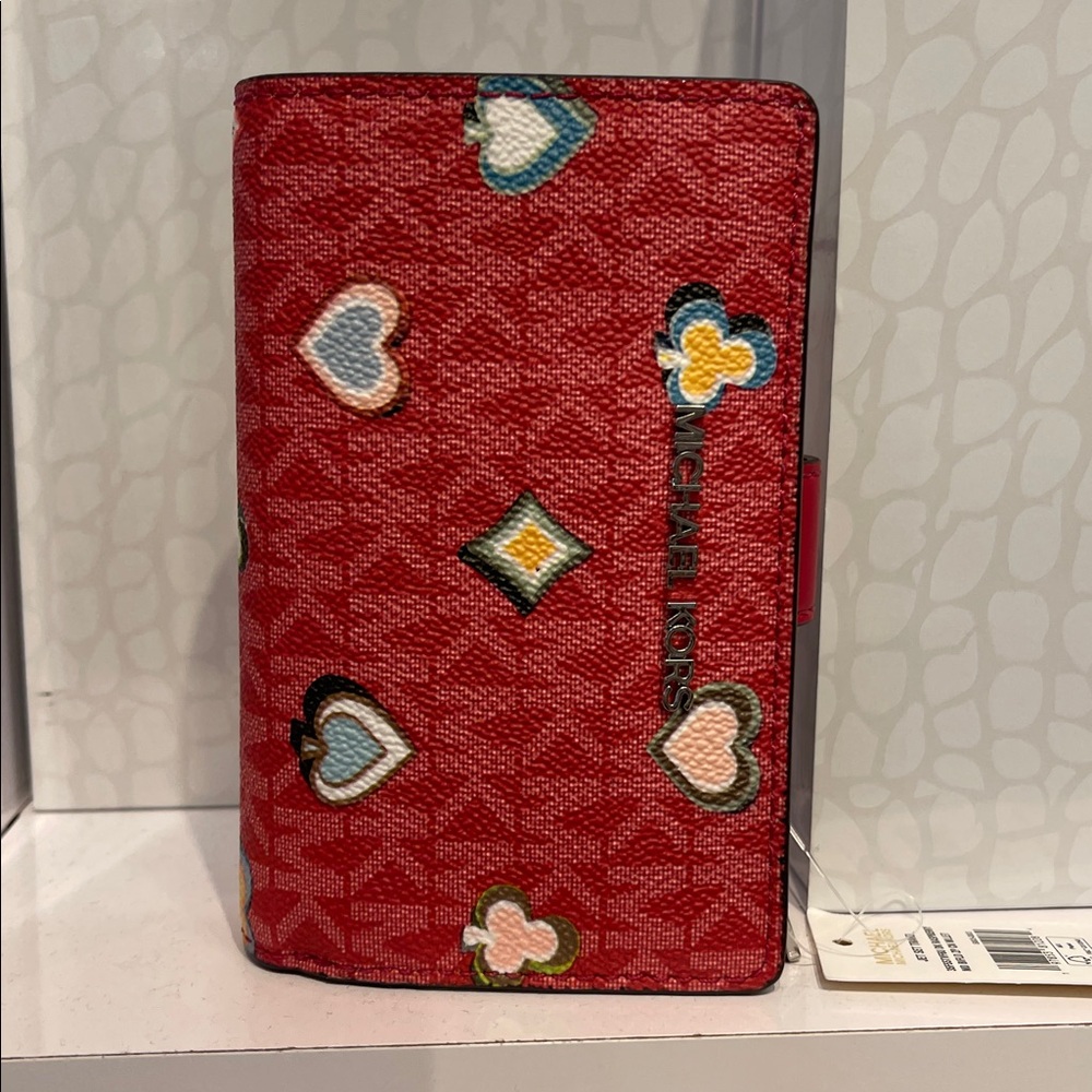 MICHAEL KORS Jet Set Md Printed Signature Logo Bifold Wallet
Dark Raspberry 
NWT - Picture 12 of 16